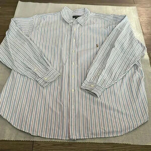 [3XB]Ralph Lauren Blue Tag Classic Fit Blue/Red Striped Button  Up L/S Shirt